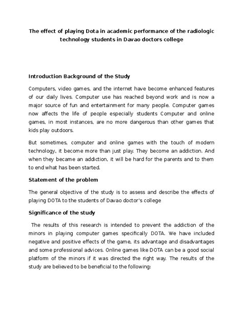 effects of dota on academic performance|(DOC) THE EFFECTS OF DOTA 2 TO STUDENTS' ACADEMIC.